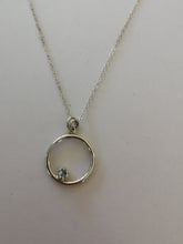 Load image into Gallery viewer, Silver topaz hoop pendant
