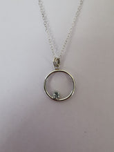 Load image into Gallery viewer, Silver topaz hoop pendant
