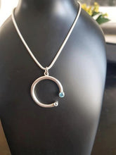 Load image into Gallery viewer, Sterling silver blue topaz pendant
